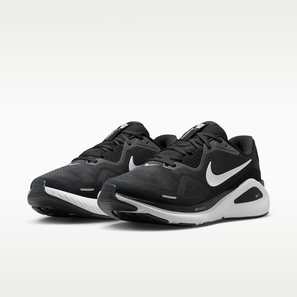 Nike Structure 26 Men's Road Running Shoes (Wide) - Black/Wolf Grey/Metallic Silver/White - Image 5