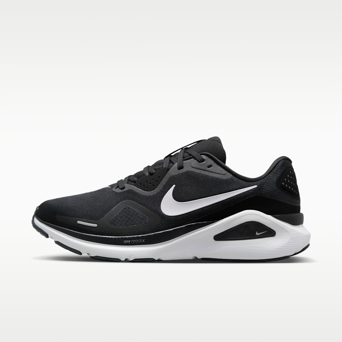 Nike Structure 26 Men's Road Running Shoes (Wide) - Black/Wolf Grey/Metallic Silver/White - Image 1