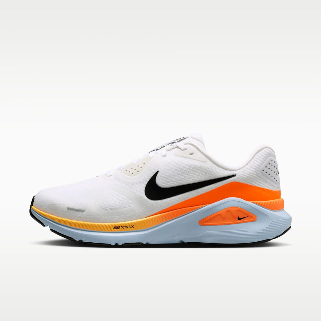 Nike Structure 26 Men's Road Running Shoes (Wide) - White/Hydrogen Blue/Total Orange/Black - Image 1