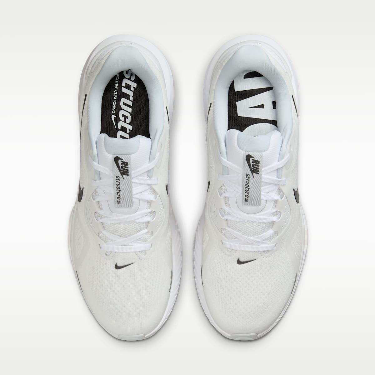 Nike Structure 26 Men's Road Running Shoes - White/Pure Platinum/Barely Volt/Black - Image 4