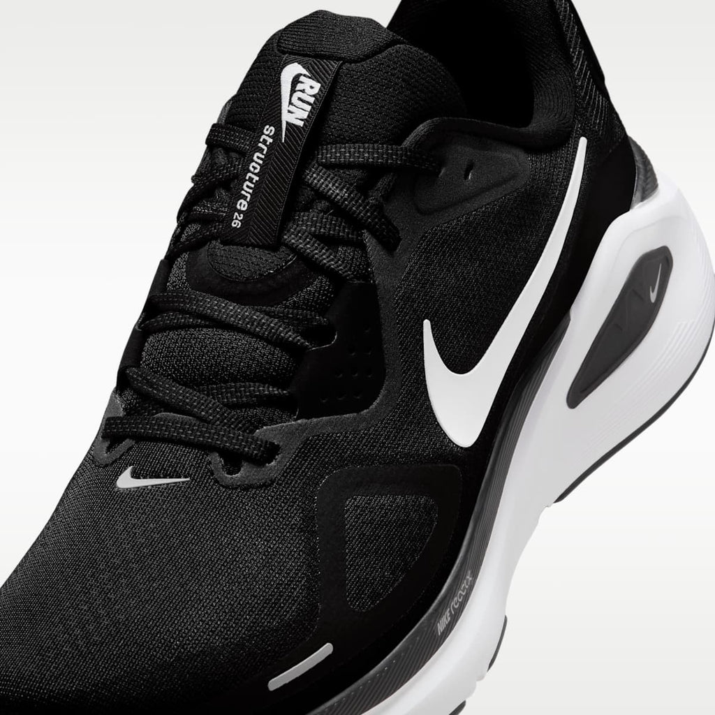 Nike Structure 26 Men's Road Running Shoes - Black/Cool Grey/Metallic Silver/White - Image 7