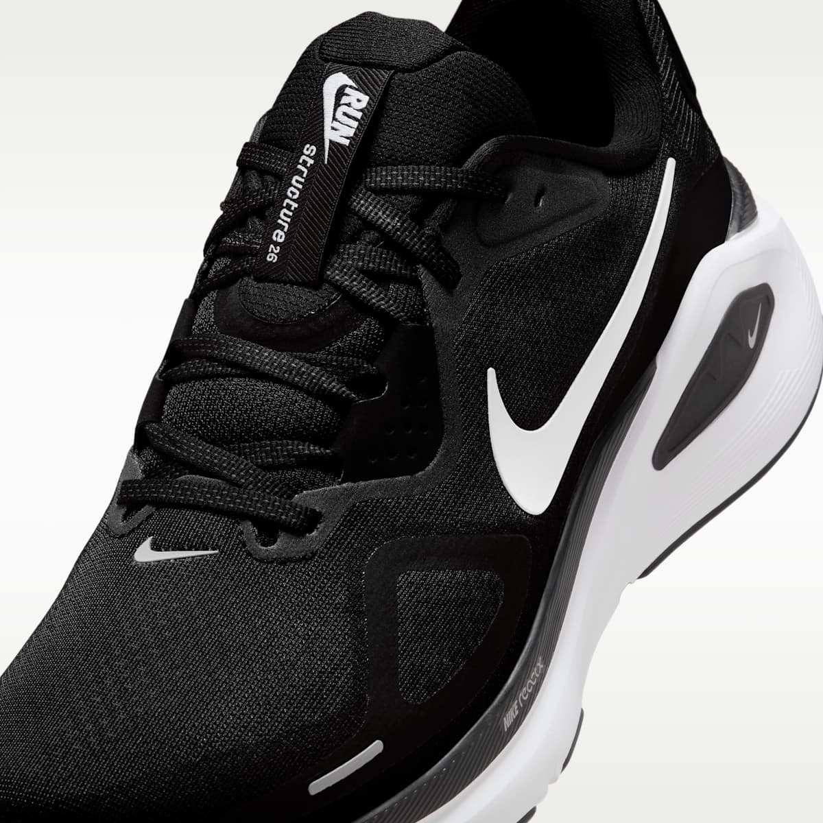 Nike Structure 26 Men's Road Running Shoes - Black/Cool Grey/Metallic Silver/White - Image 7