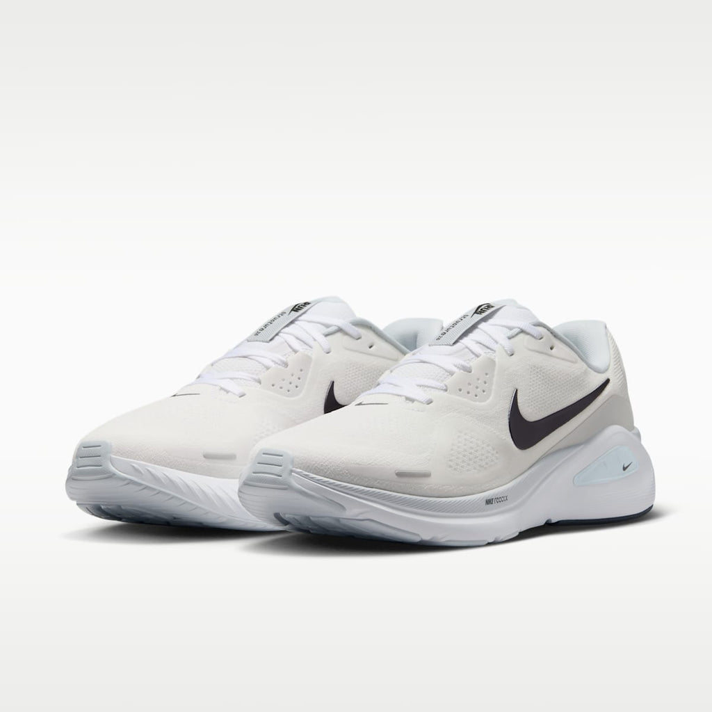 Nike Structure 26 Men's Road Running Shoes - White/Pure Platinum/Barely Volt/Black - Image 5