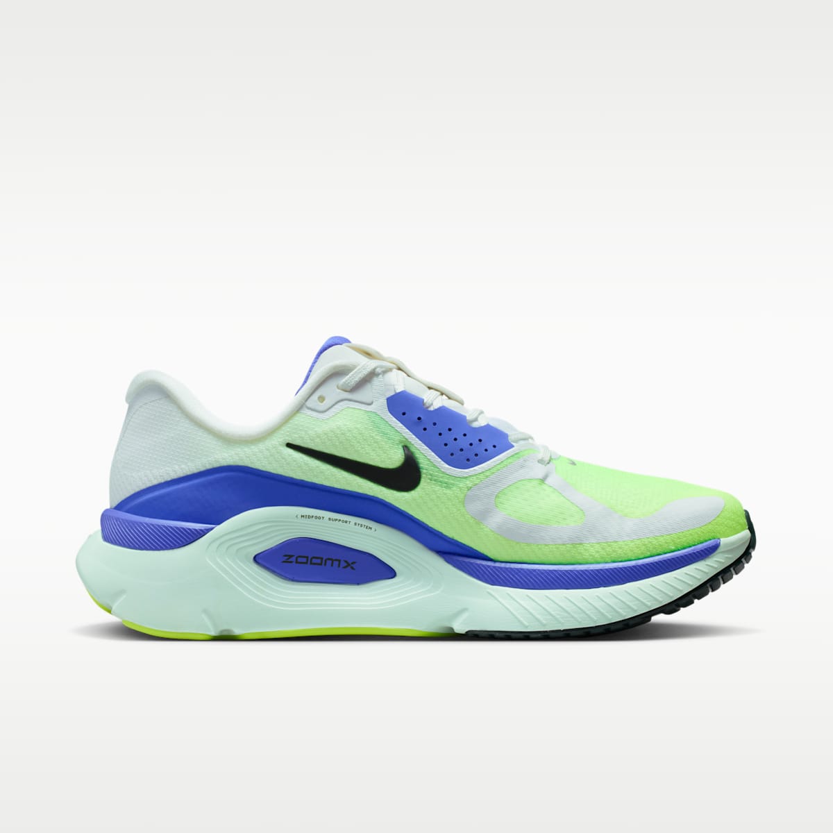 Nike Structure Plus Men's Road Running Shoes - White/Volt Ice/Barely Green/Black Spruce - Image 3
