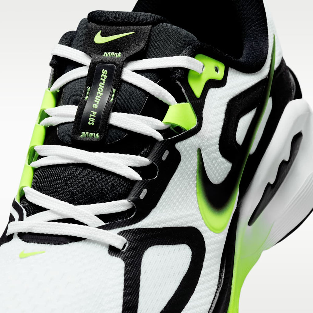 Nike Structure Plus Men's Road Running Shoes - White/Volt/Black - Image 7