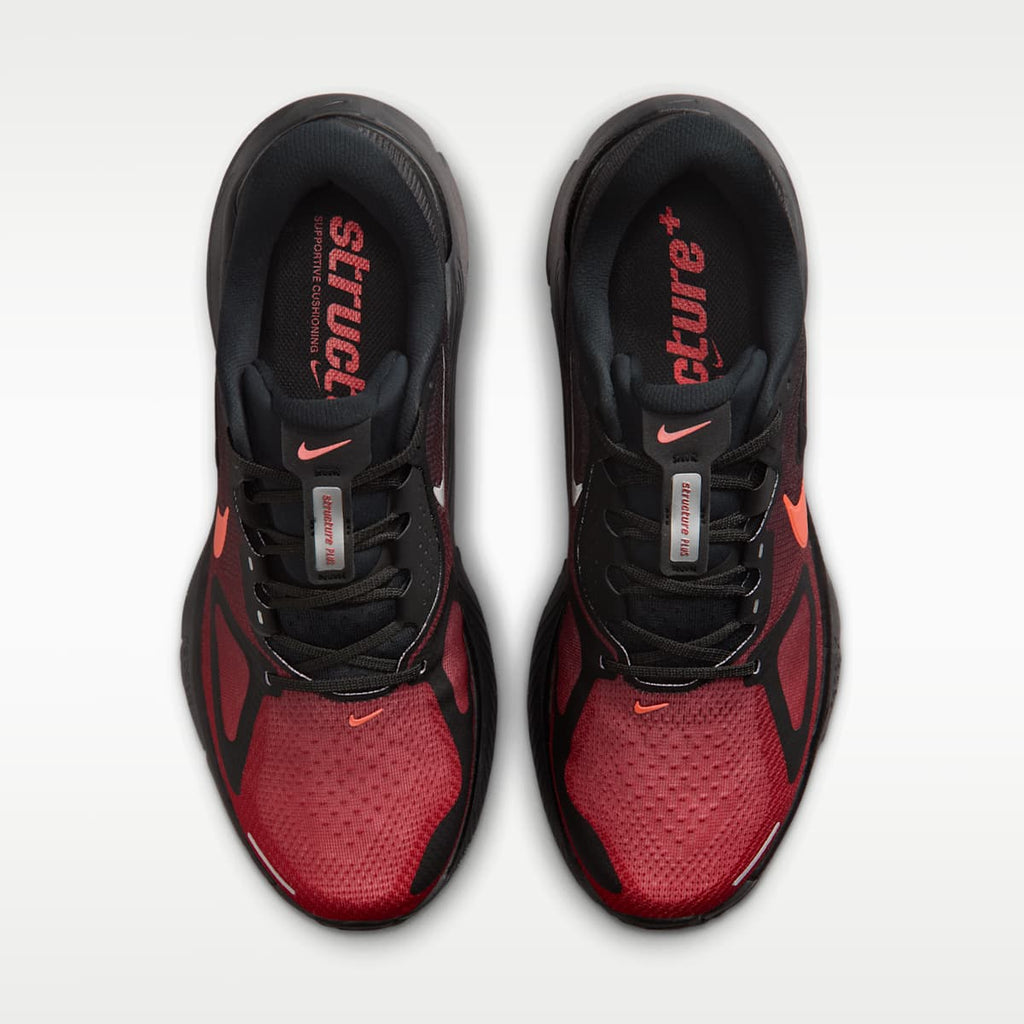Nike Structure Plus Men's Road Running Shoes - Black/University Red/Dark Smoke Grey/Bright Crimson - Image 4