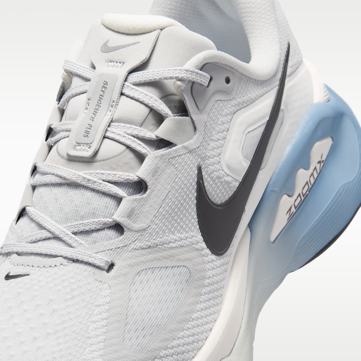 Nike Structure Plus Men's Road Running Shoes - Grey Fog/Summit White/Spruce Aura/Medium Ash - Image 7