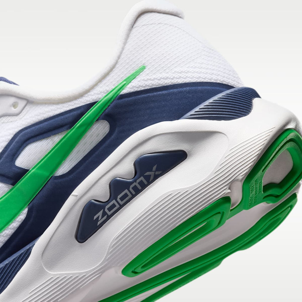 Nike Structure Plus Men's Road Running Shoes - White/Midnight Navy/Summit White/Green Spark - Image 8