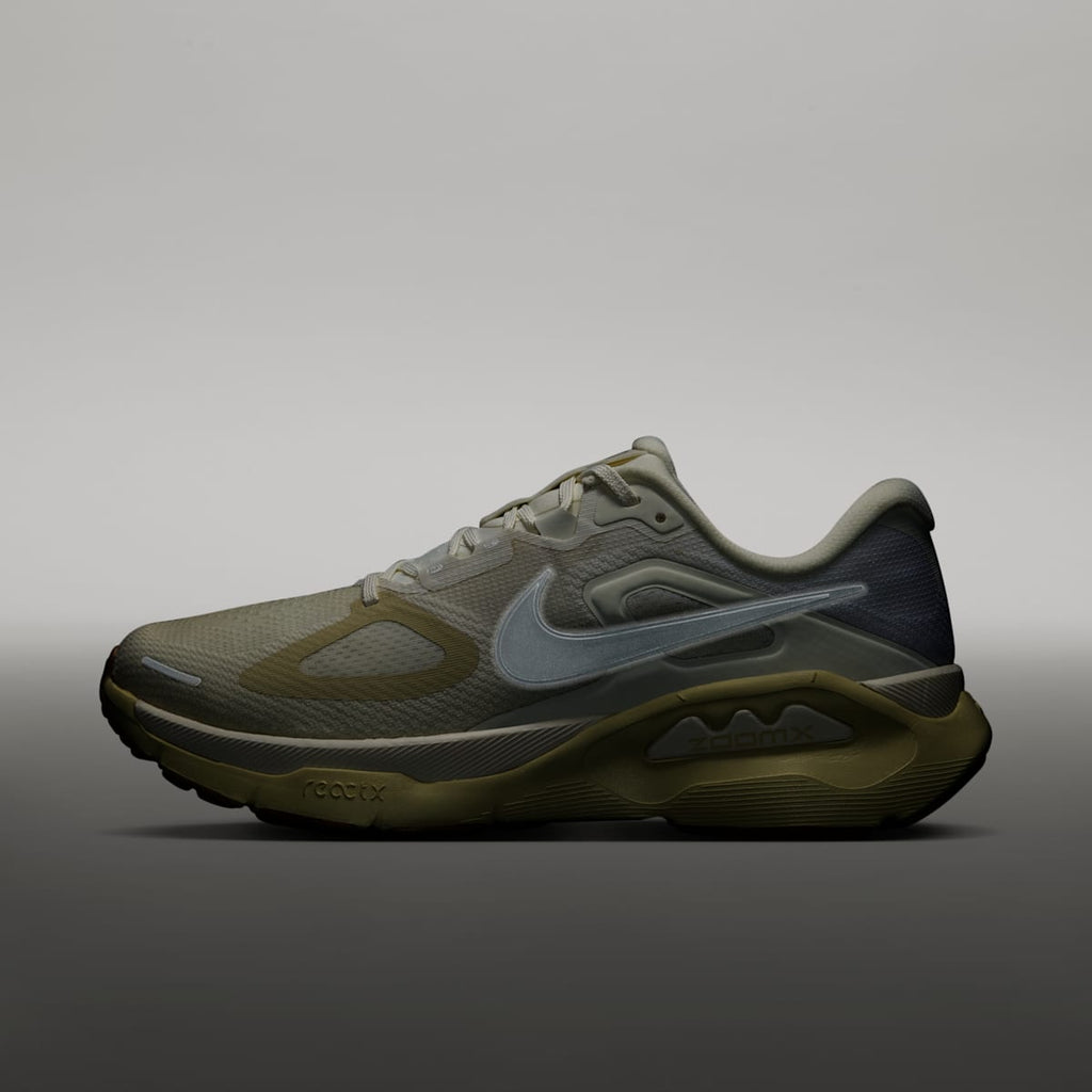 Nike Structure Plus Men's Road Running Shoes - Light Khaki/Sail/Gum Light Brown/Metallic Silver - Image 9