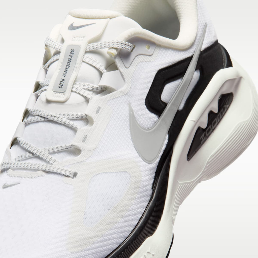 Nike Structure Plus Men's Road Running Shoes - Summit White/Black/Metallic Silver - Image 7
