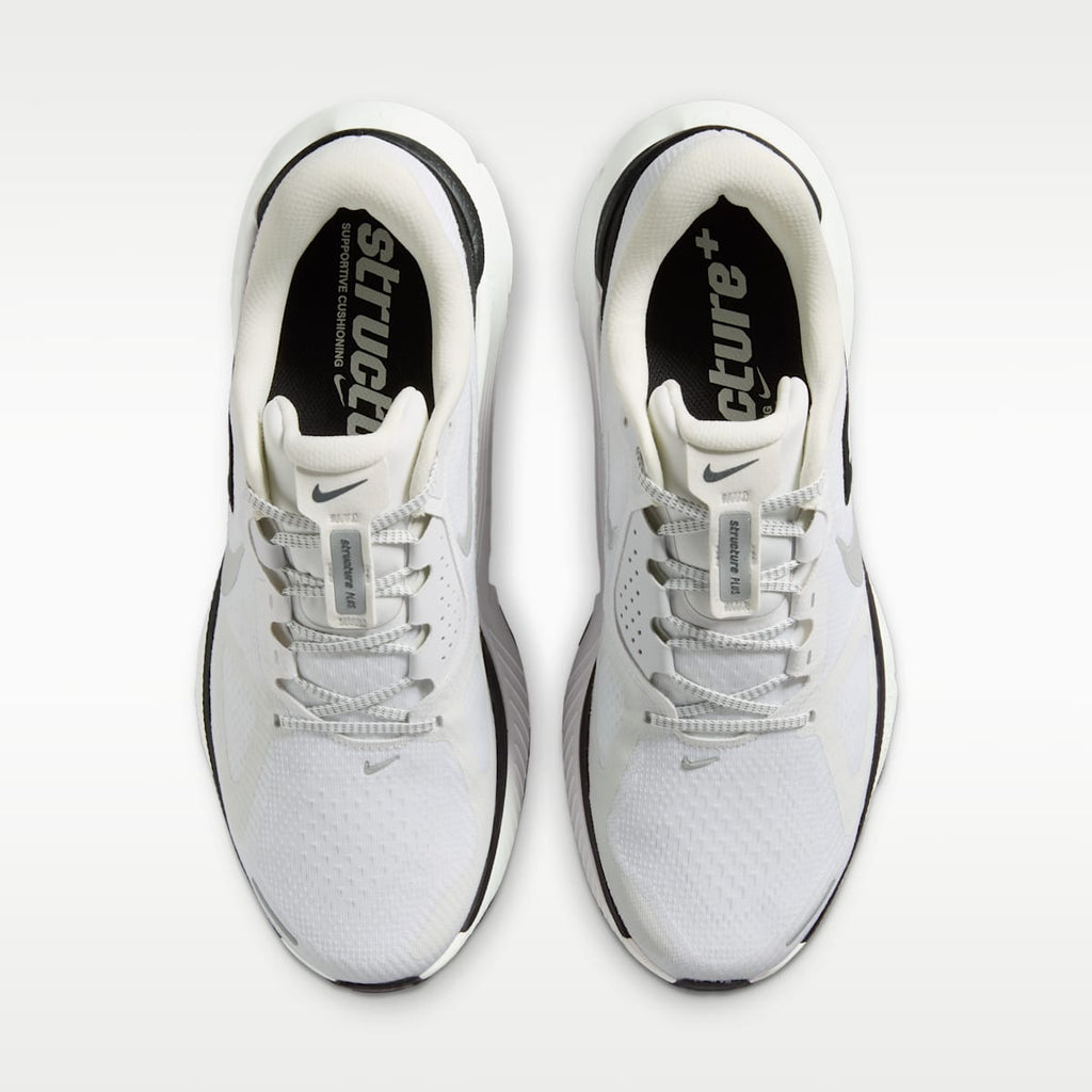 Nike Structure Plus Men's Road Running Shoes - Summit White/Black/Metallic Silver - Image 4