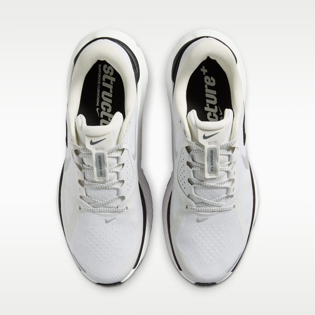 Nike Structure Plus Men's Road Running Shoes - Summit White/Black/Metallic Silver - Image 4