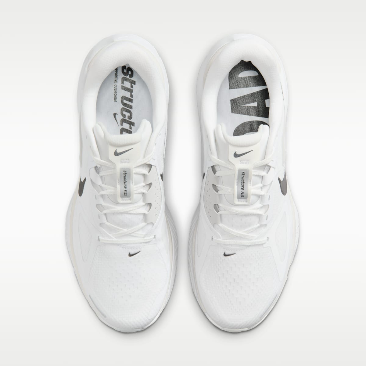 Nike Structure Plus Men's Road Running Shoes - White/Photon Dust/Black - Image 4