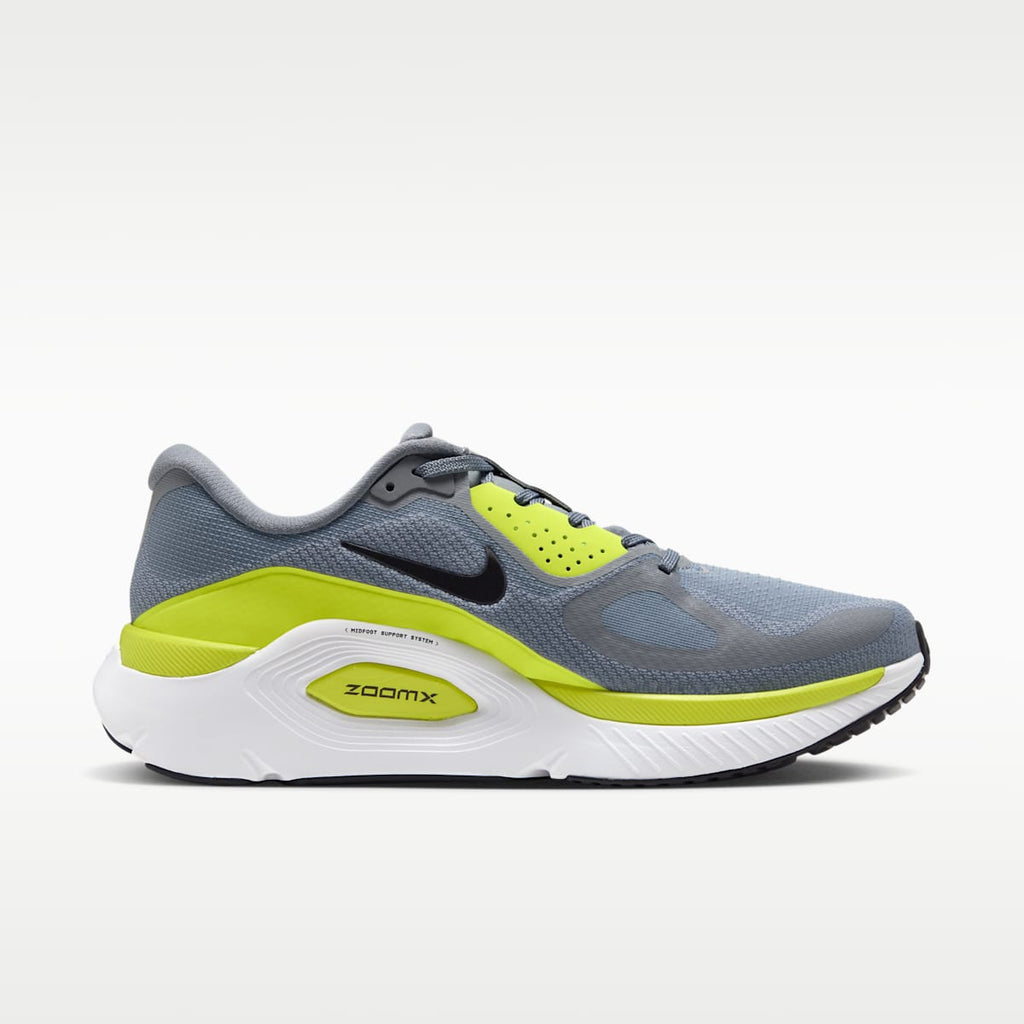Nike Structure Plus Men's Road Running Shoes - Cool Grey/Lemon Venom/White/Black - Image 3