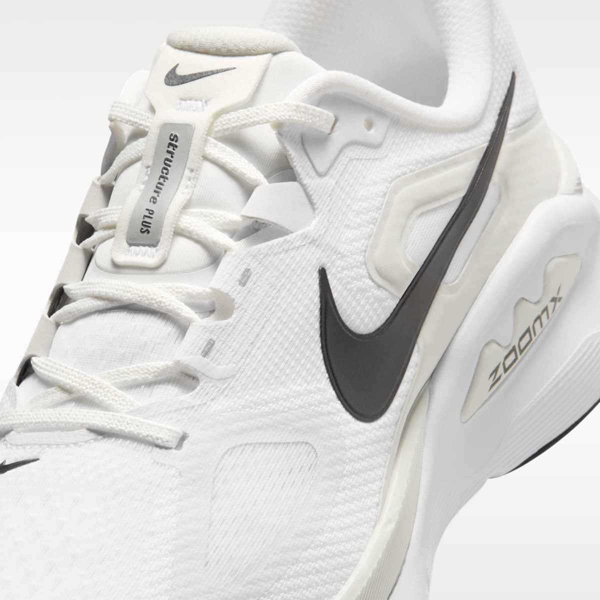 Nike Structure Plus Men's Road Running Shoes - White/Photon Dust/Black - Image 7