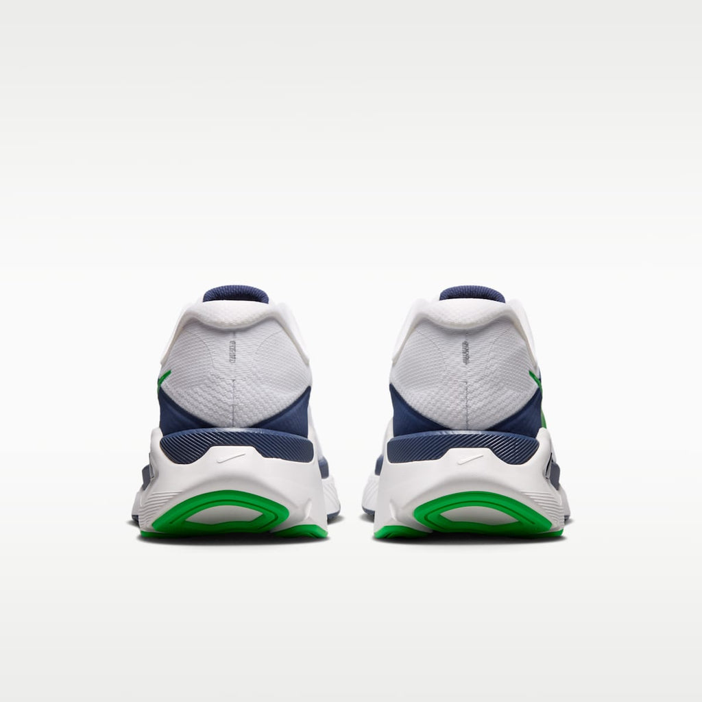 Nike Structure Plus Men's Road Running Shoes - White/Midnight Navy/Summit White/Green Spark - Image 6