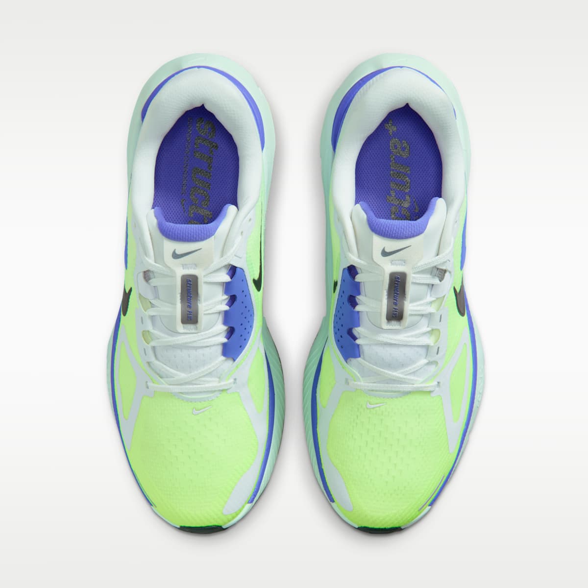 Nike Structure Plus Men's Road Running Shoes - White/Volt Ice/Barely Green/Black Spruce - Image 4