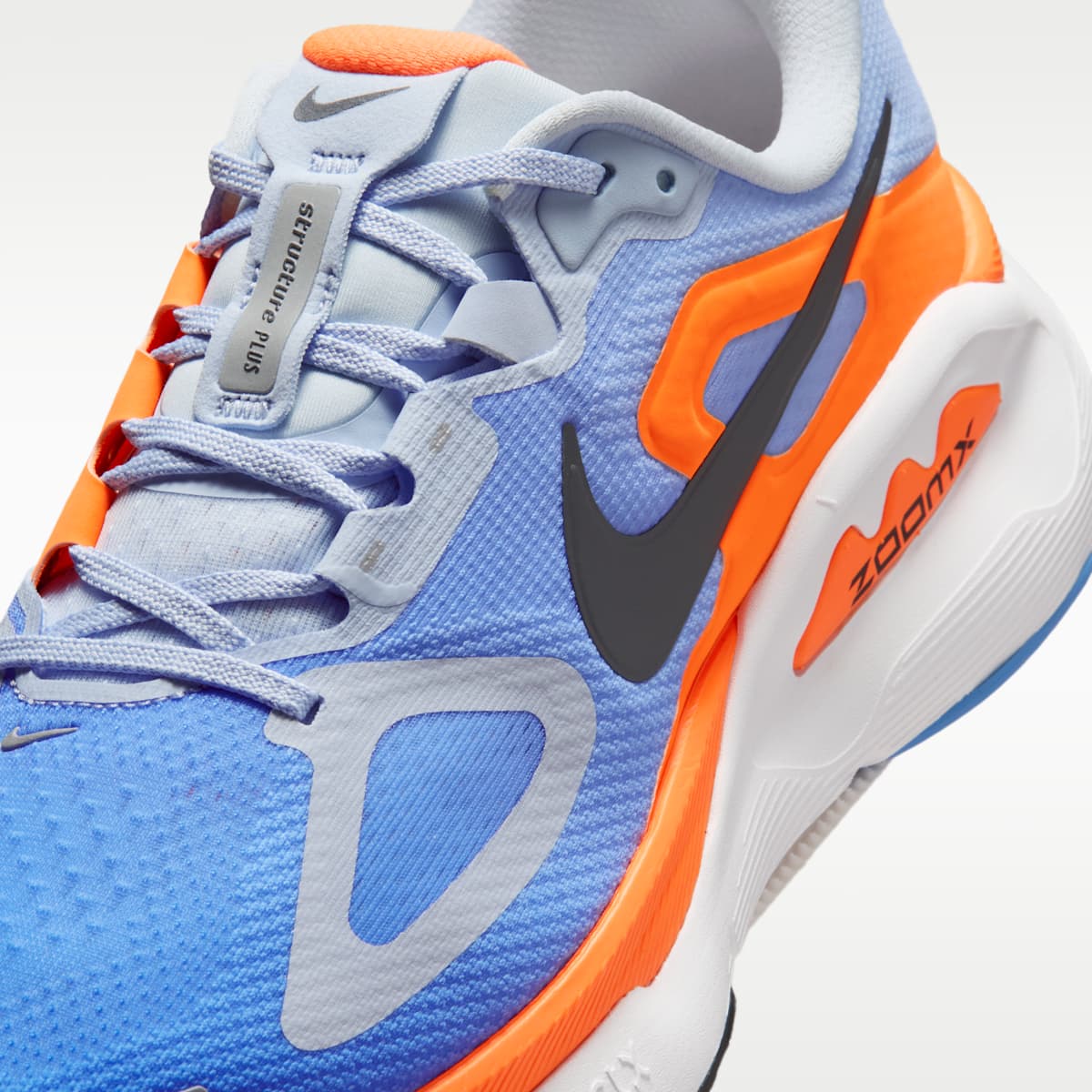 Nike Structure Plus Men's Road Running Shoes - Hydrogen Blue/Blue Crystal/Total Orange/Off Noir - Image 7