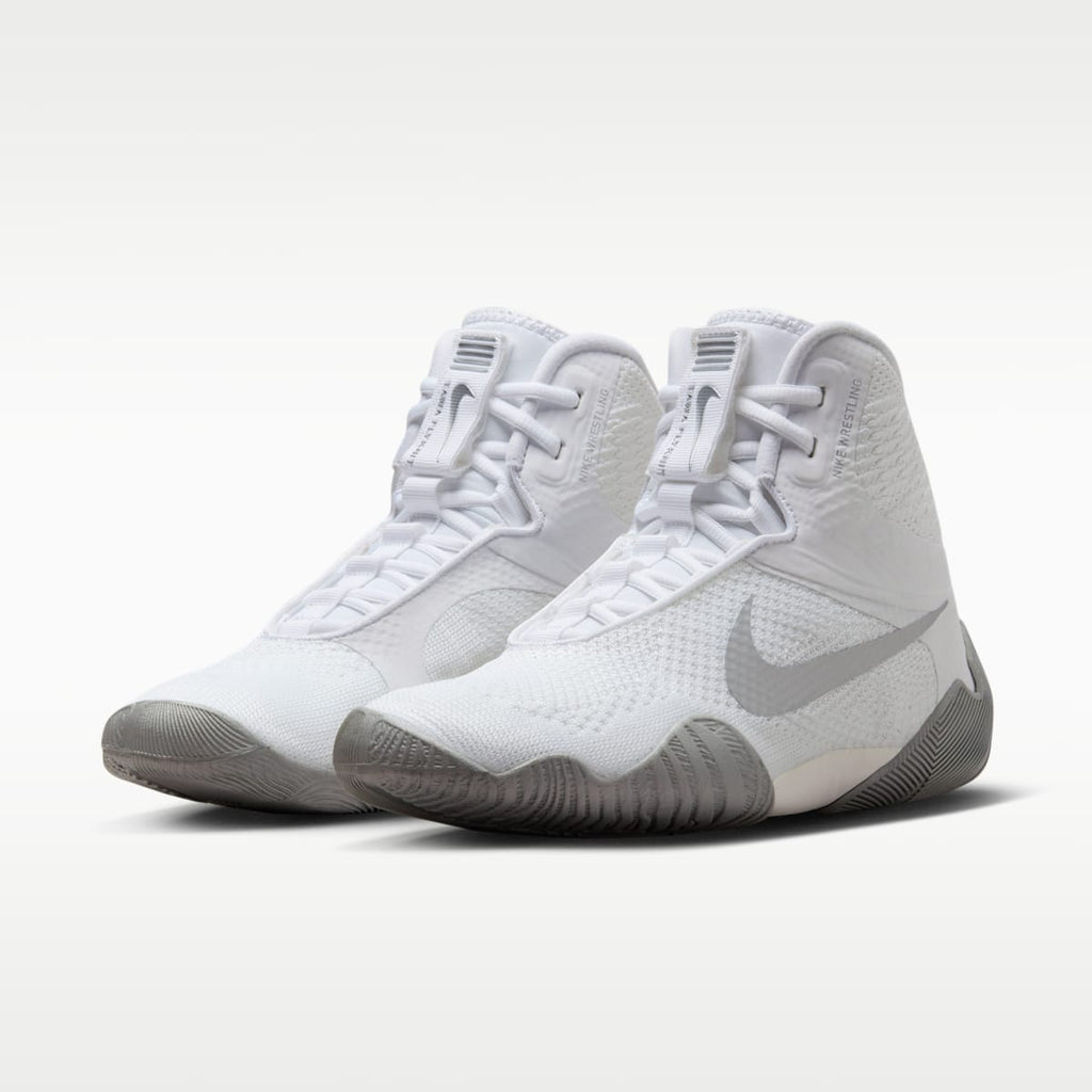 Nike Tawa Men's Wrestling Shoes - White/White/Metallic Silver - Image 5