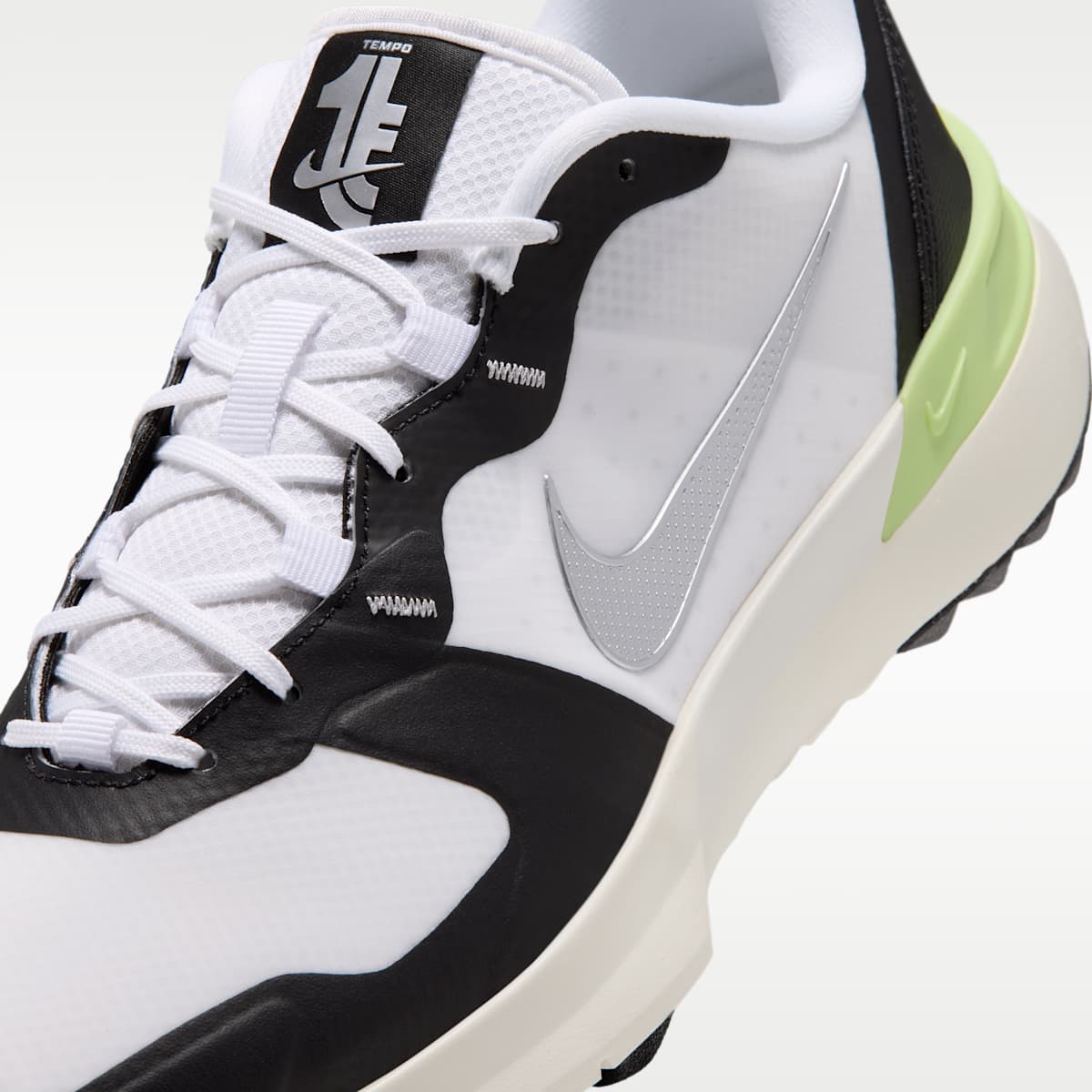 Nike Tempo G Golf Shoes - White/Black/Light Lemon Twist/Metallic Silver - Image 7