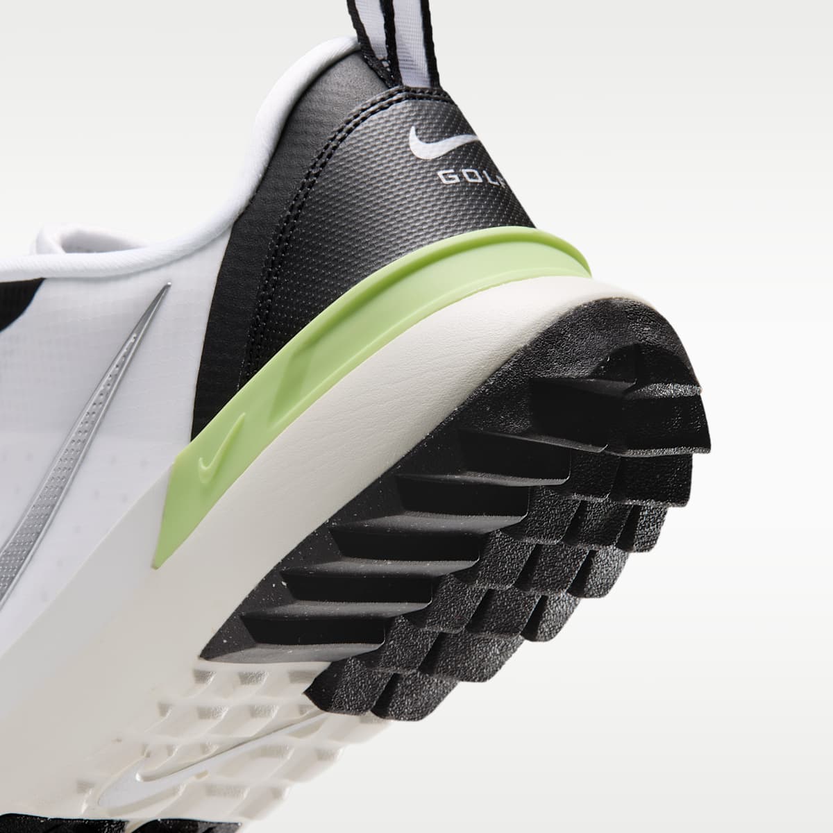 Nike Tempo G Golf Shoes - White/Black/Light Lemon Twist/Metallic Silver - Image 8