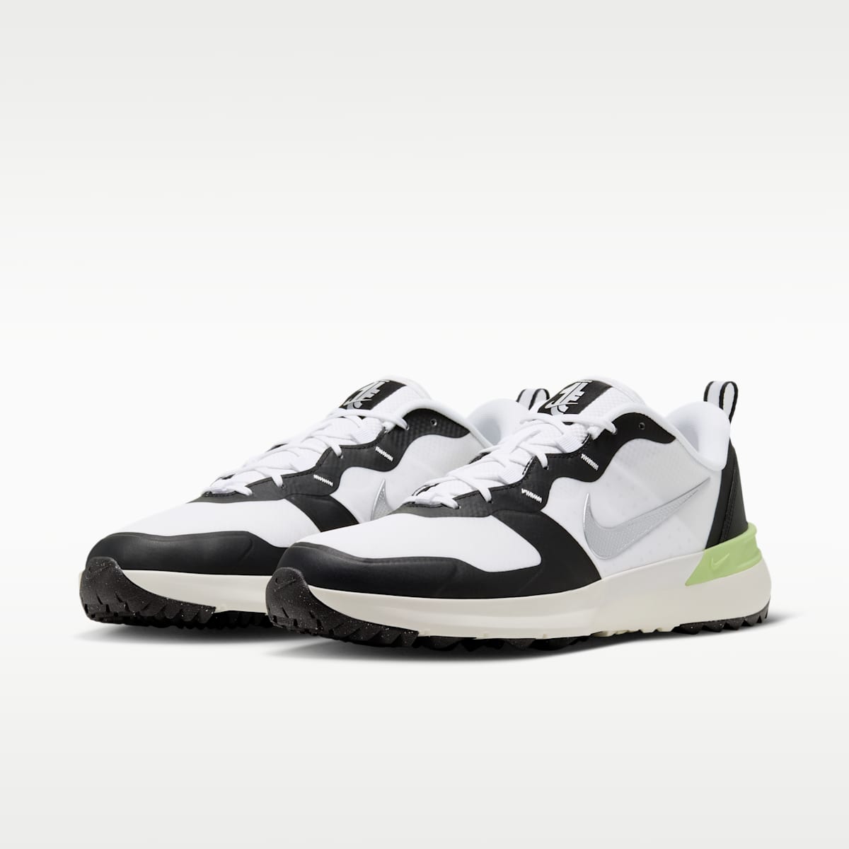 Nike Tempo G Golf Shoes - White/Black/Light Lemon Twist/Metallic Silver - Image 5