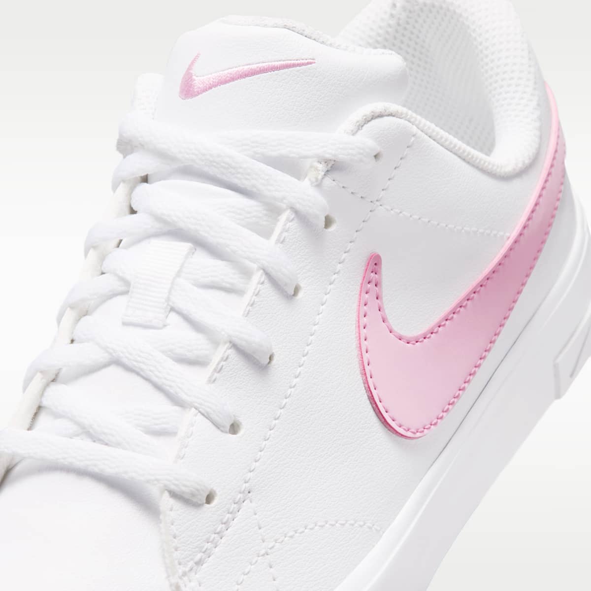 Nike Tennis Essential Big Kids' Shoes - White/White/Pink Rise
