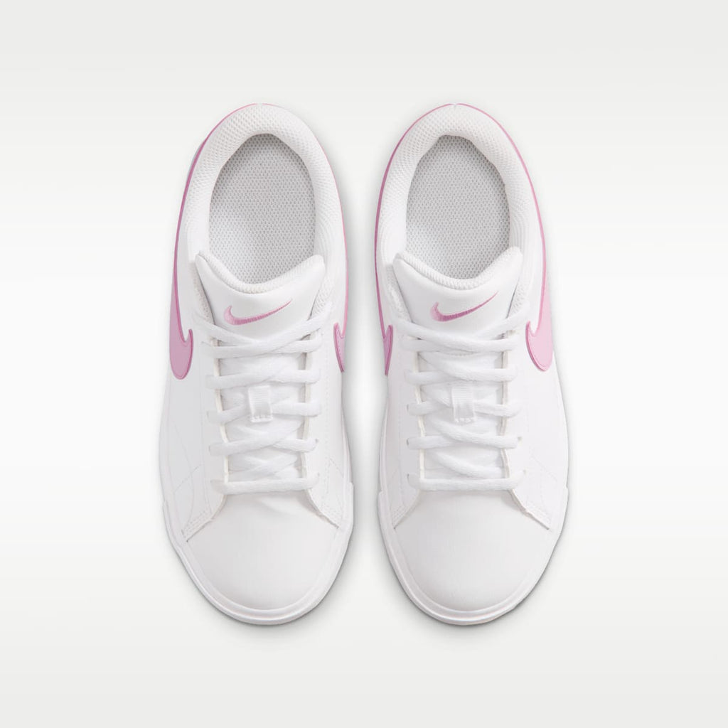 Nike Tennis Essential Big Kids' Shoes - White/White/Pink Rise