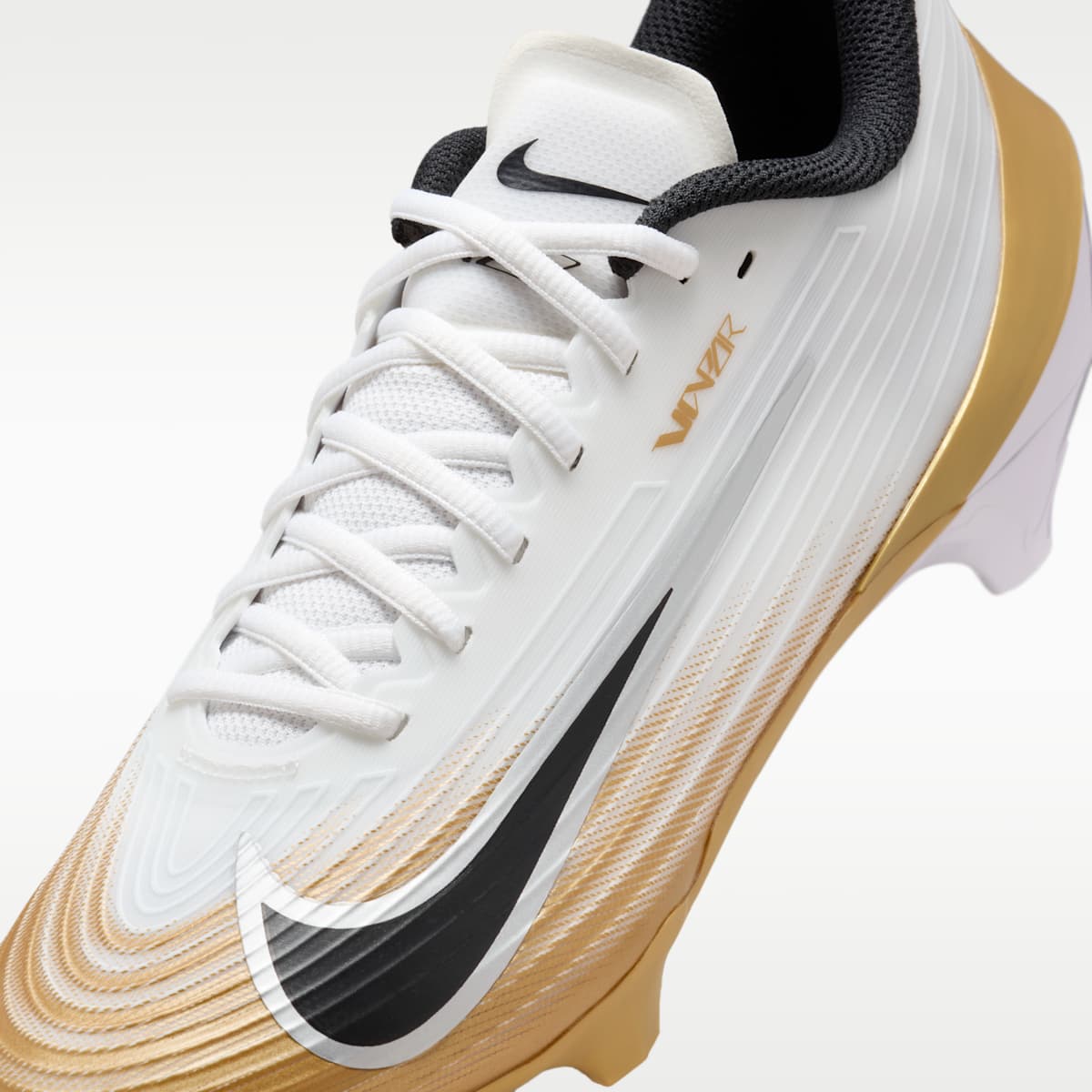 Nike Vapor Speed 3 Football Cleats - White/Metallic Gold/Black - Image 8