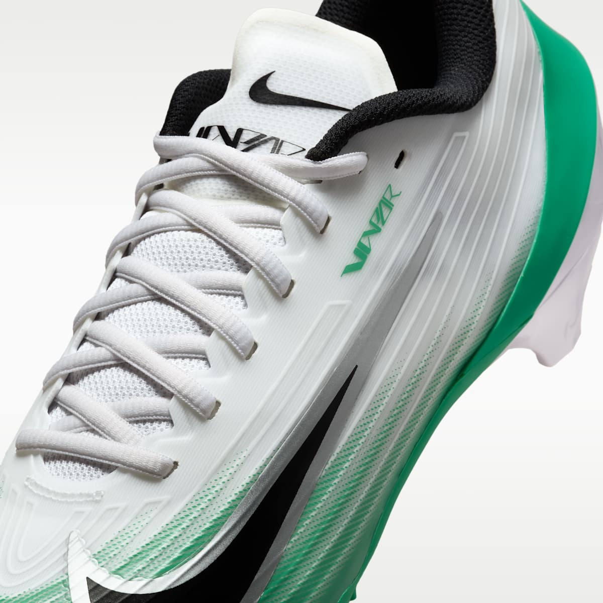 Nike Vapor Speed 3 Football Cleats - White/Stadium Green/Metallic Silver/Black - Image 8