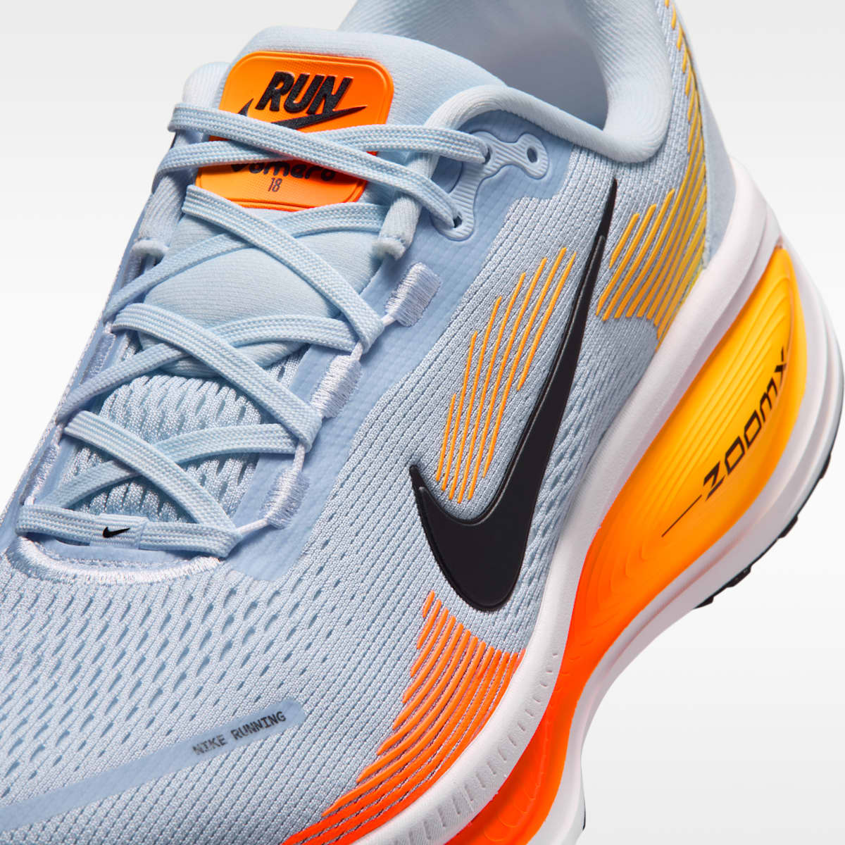 Nike Vomero 18 Men's Road Running Shoes - Hydrogen Blue/Laser Orange/Total Orange/Black - Image 7