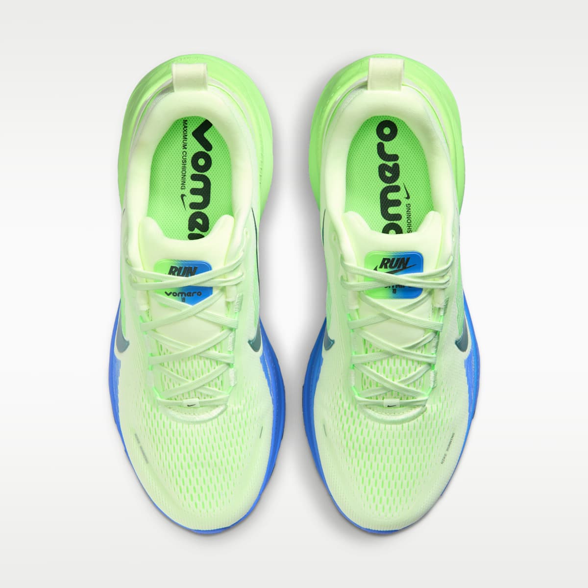 Nike Vomero 18 Men's Road Running Shoes - White/Volt Tint/Sapphire/Black Spruce - Image 4