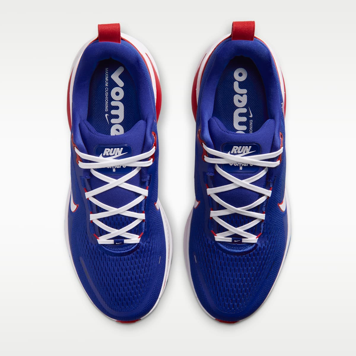 Nike Vomero 18 (Buffalo Bills) Men's NFL Road Running Shoes - Old Royal/University Red/White - Image 4
