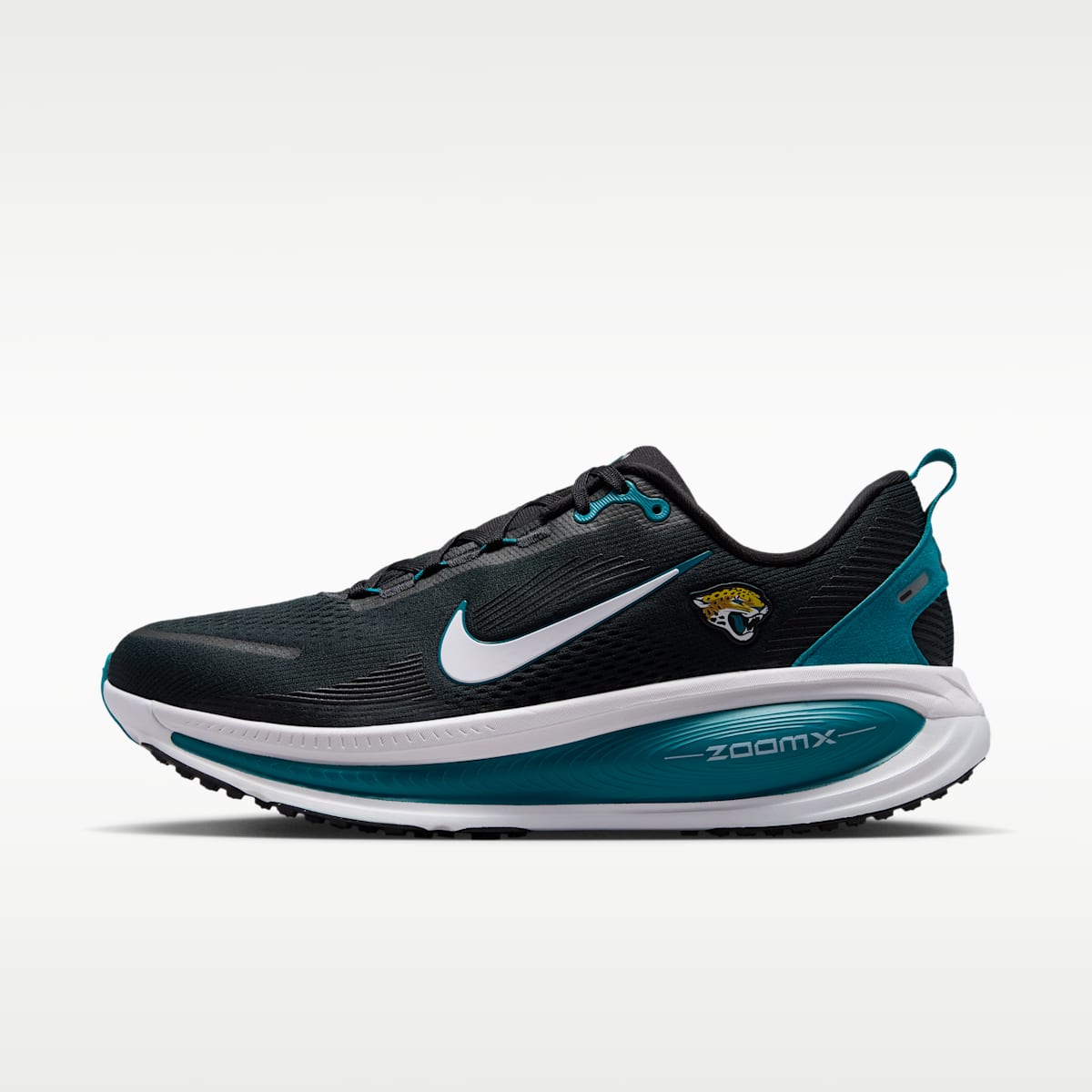 Nike Vomero 18 (Jacksonville Jaguars) Men's NFL Road Running Shoes - Black/Blustery/White - Image 1