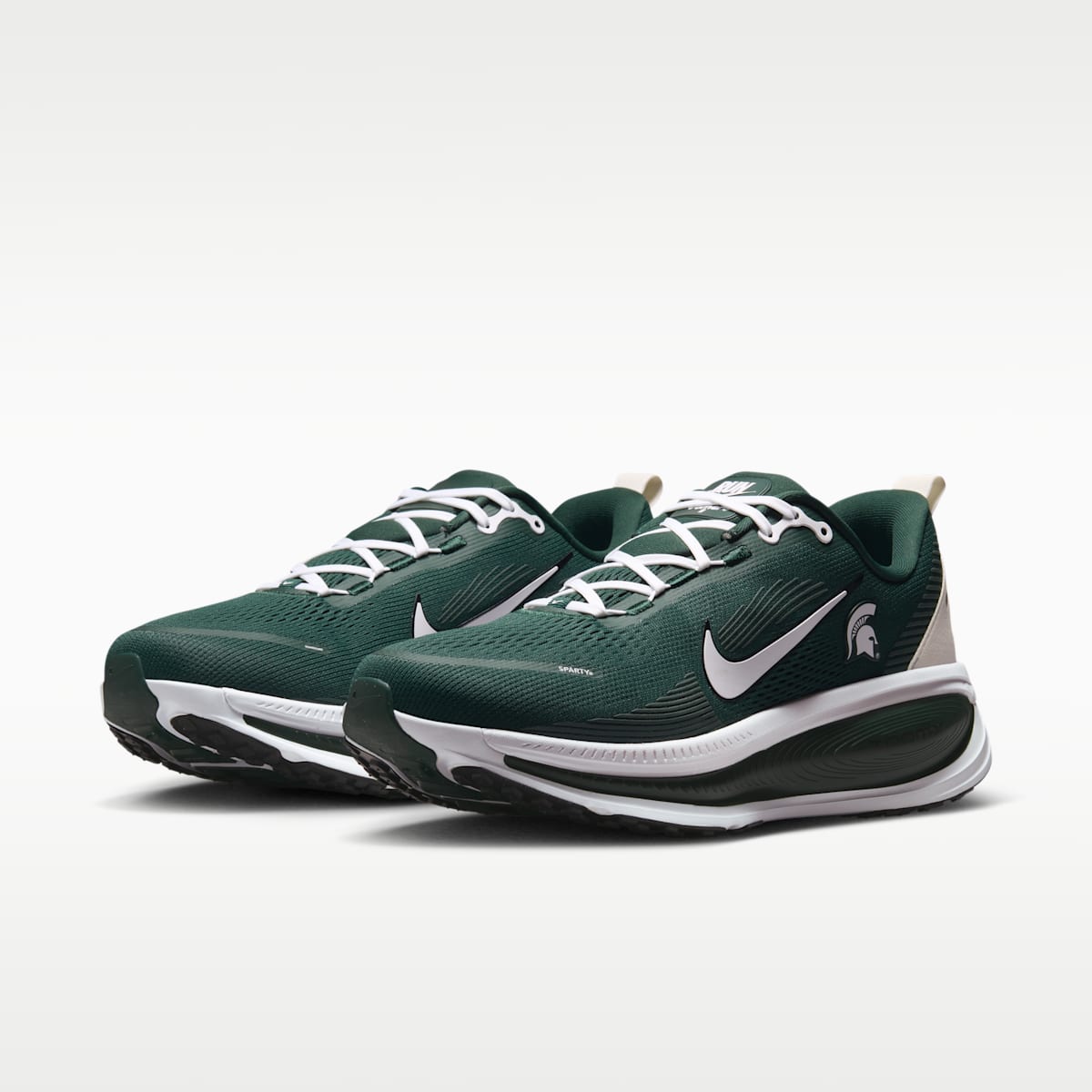 Nike College Vomero 18 (Michigan State) Men's Road Running Shoes - Pro Green/Black/White - Image 5