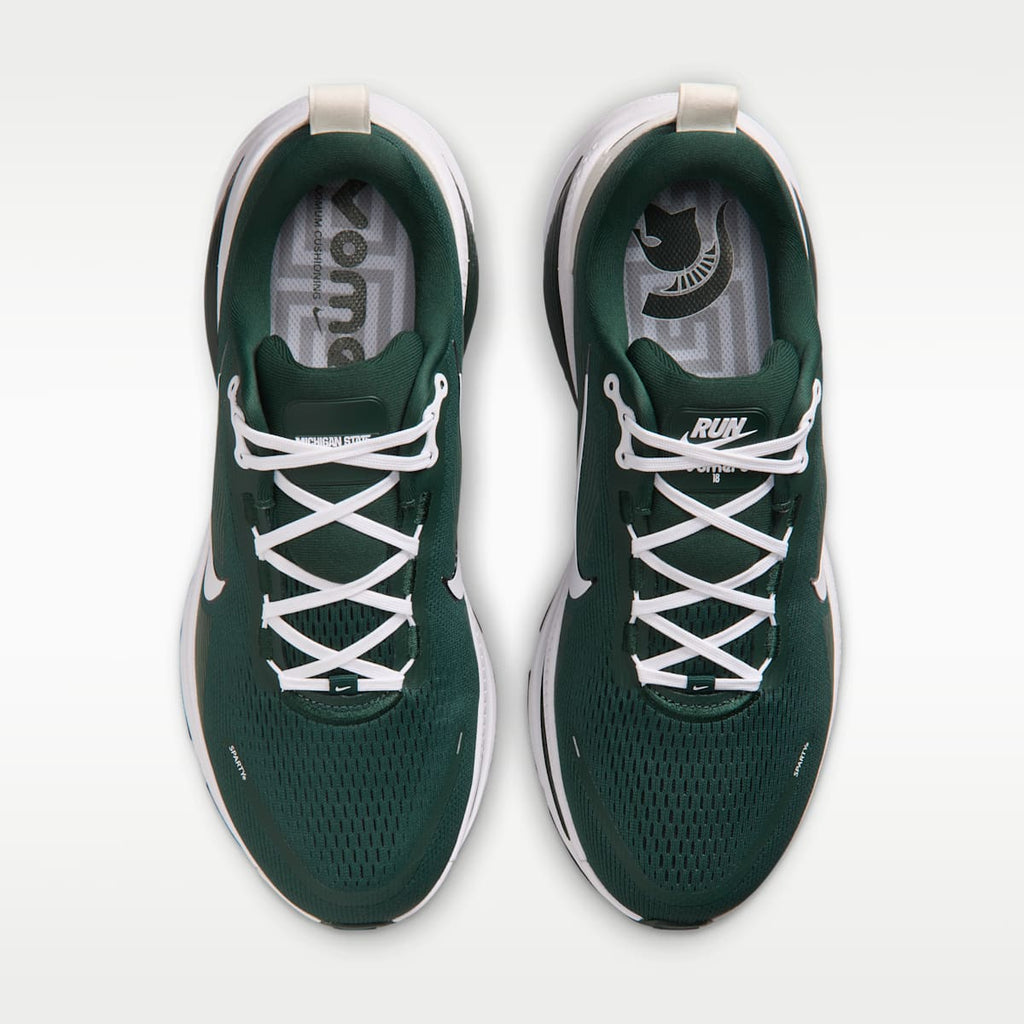 Nike College Vomero 18 (Michigan State) Men's Road Running Shoes - Pro Green/Black/White - Image 4