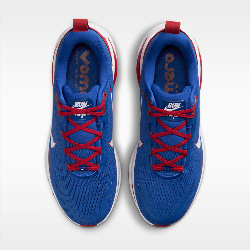 Nike Vomero 18 (New York Giants) Men's NFL Road Running Shoes - Rush Blue/Gym Red/White - Image 4