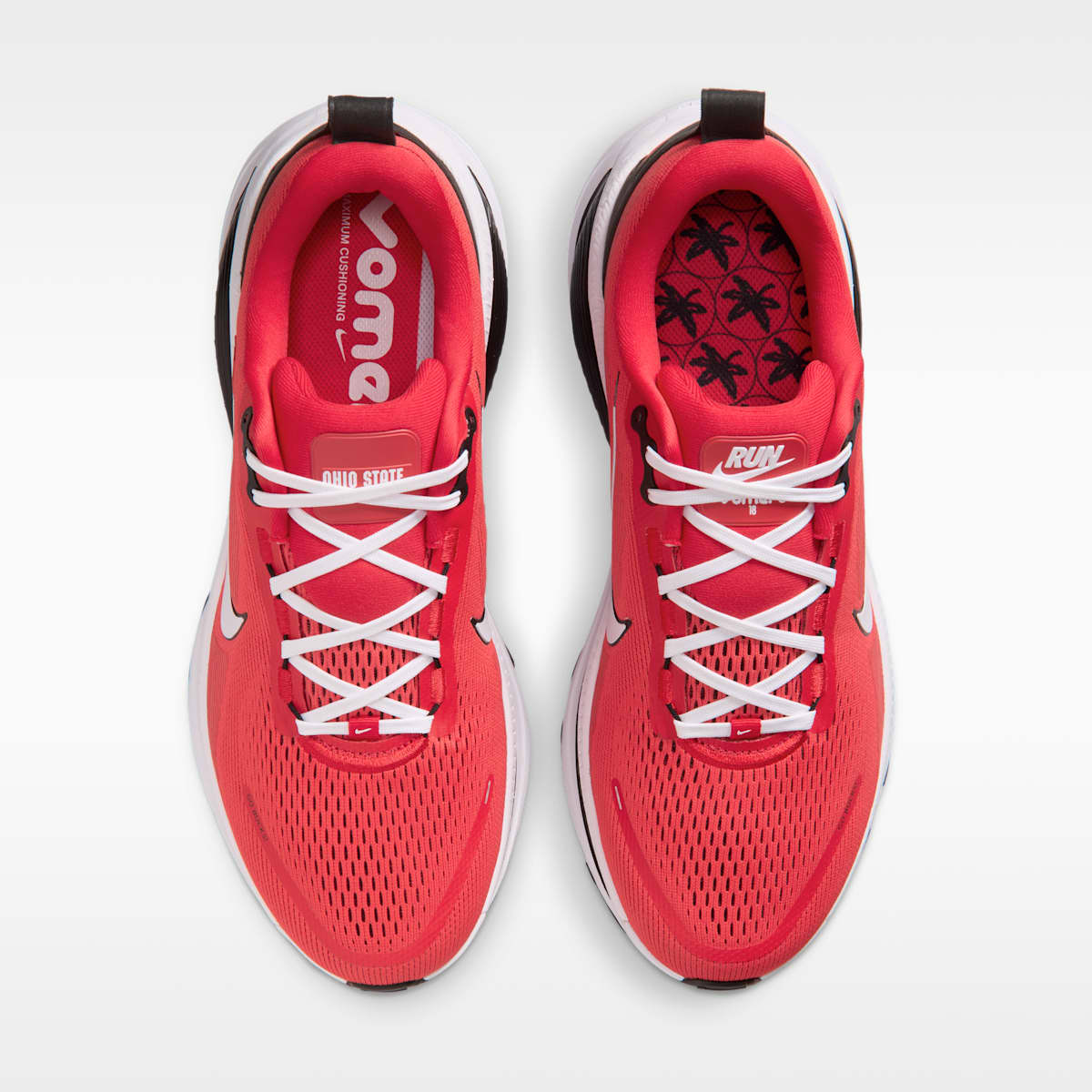 Nike College Vomero 18 (Ohio State) Men's Road Running Shoes - University Red/Black/White - Image 4