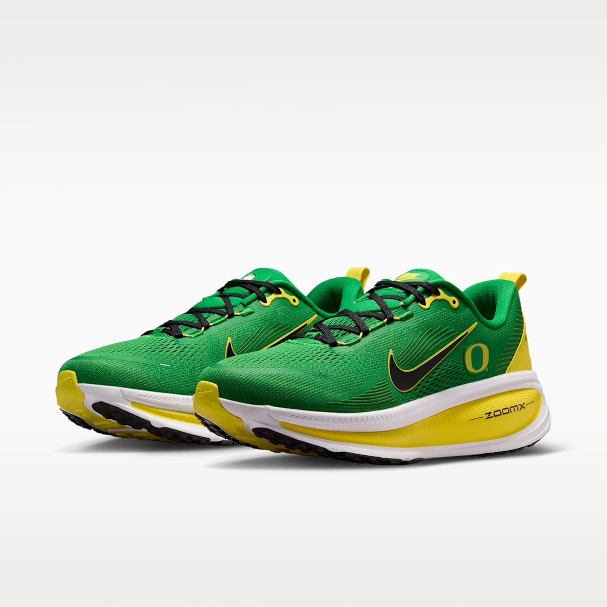 Nike College Vomero 18 (Oregon) Men's Road Running Shoes - Apple Green/White/Black - Image 5