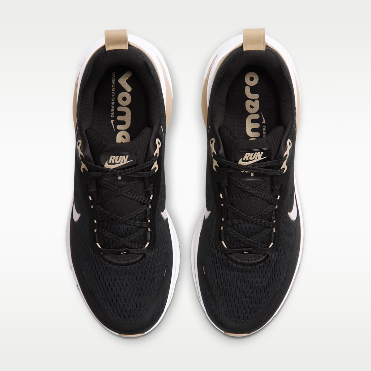 Nike Vomero 18 (New Orleans Saints) Men's NFL Road Running Shoes - Black/Team Gold/White - Image 4