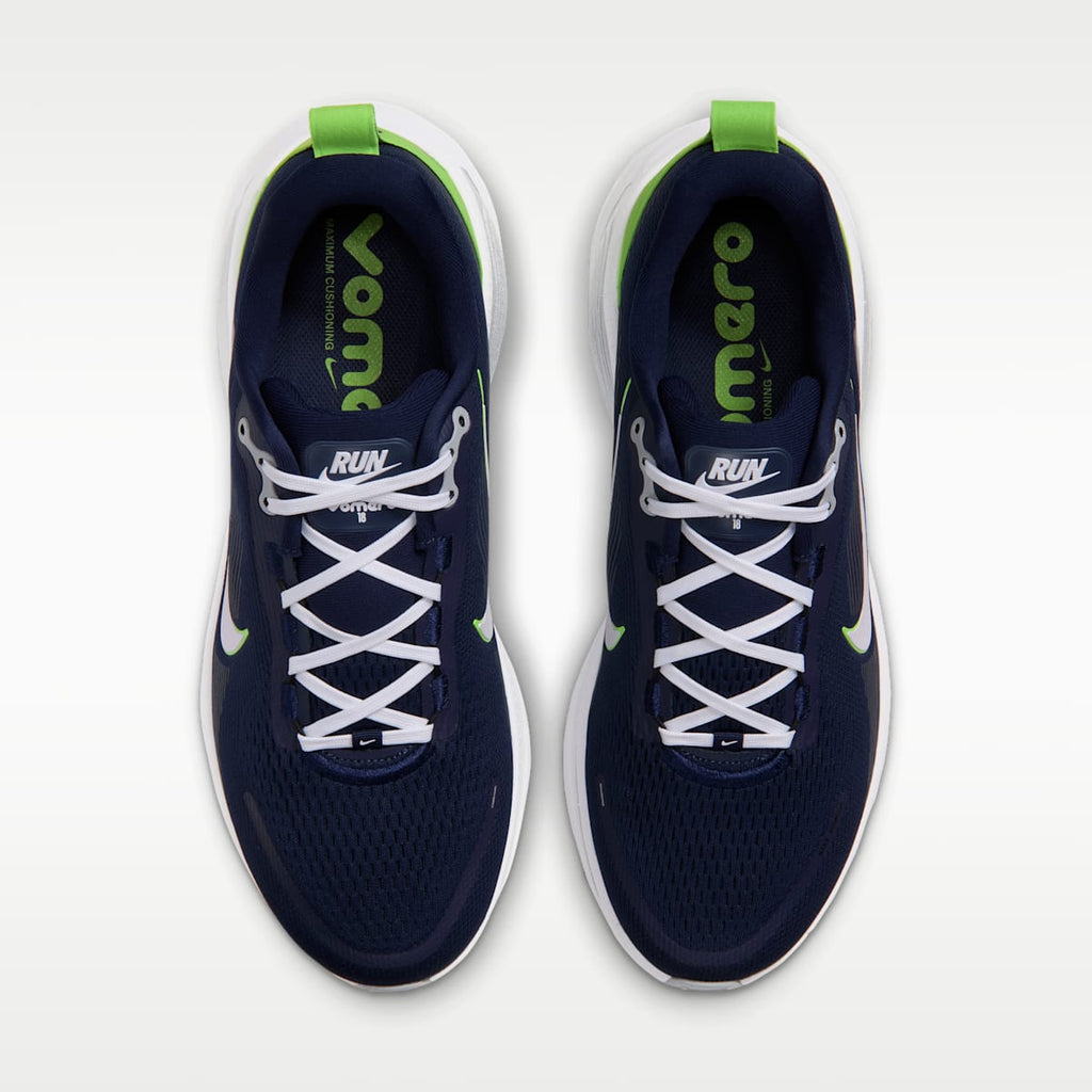 Nike Vomero 18 (Seattle Seahawks) Men's NFL Road Running Shoes - College Navy/Wolf Grey/White - Image 4