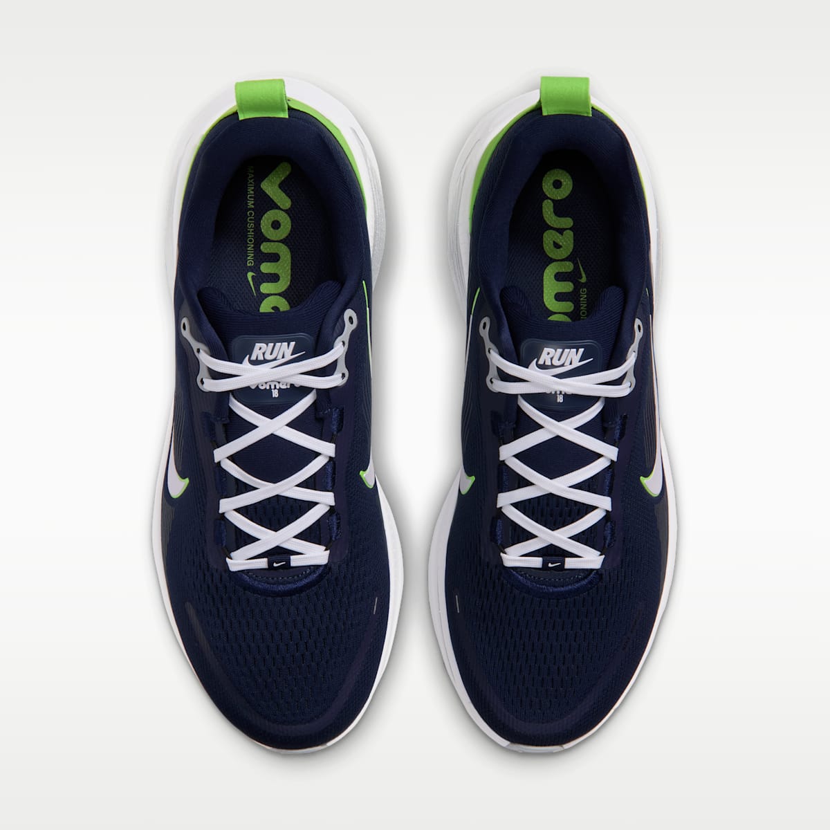 Nike Vomero 18 (Seattle Seahawks) Men's NFL Road Running Shoes - College Navy/Wolf Grey/White - Image 4