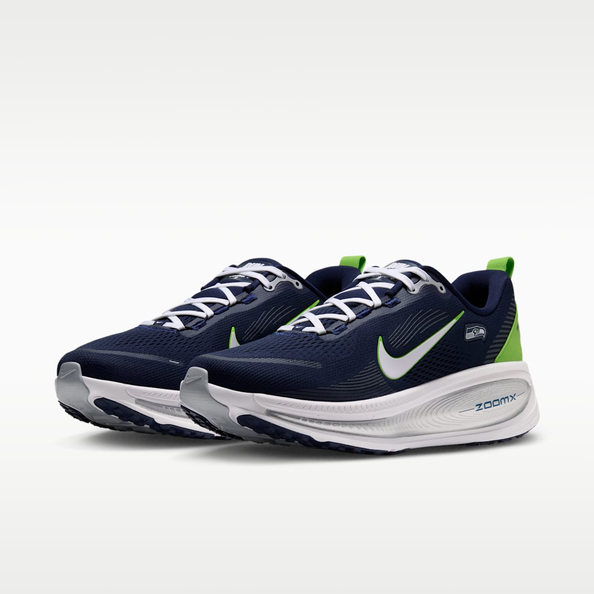 Nike Vomero 18 (Seattle Seahawks) Men's NFL Road Running Shoes - College Navy/Wolf Grey/White - Image 5