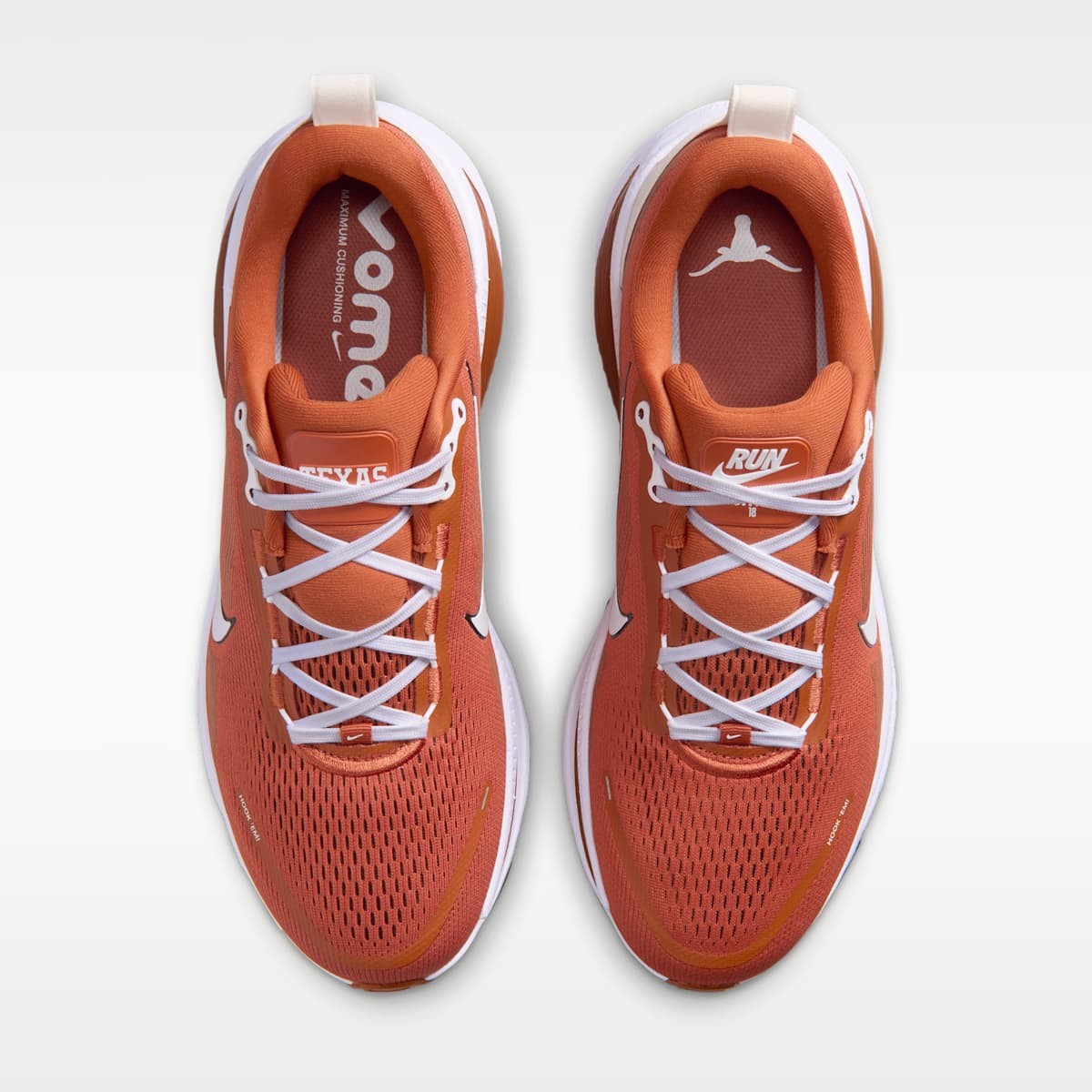 Nike College Vomero 18 (Texas) Men's Road Running Shoes - Desert Orange/Black/White - Image 4