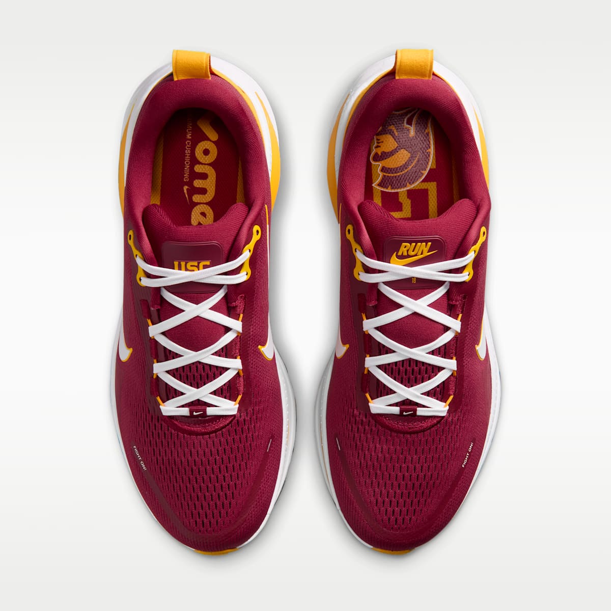 Nike College Vomero 18 (USC) Men's Road Running Shoes - Team Crimson/University Gold/White - Image 4