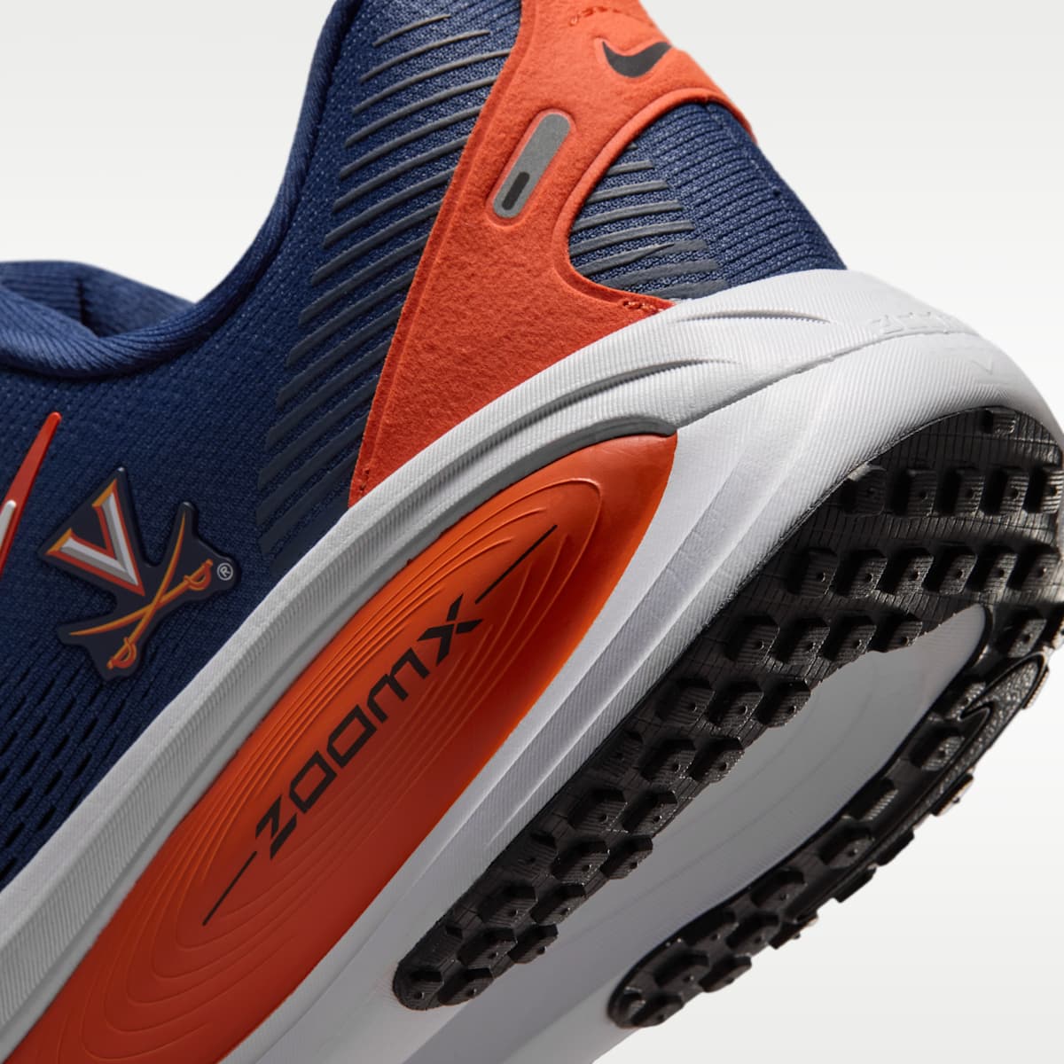 Nike College Vomero 18 (Virginia) Men's Road Running Shoes - College Navy/Team Orange/White - Image 8