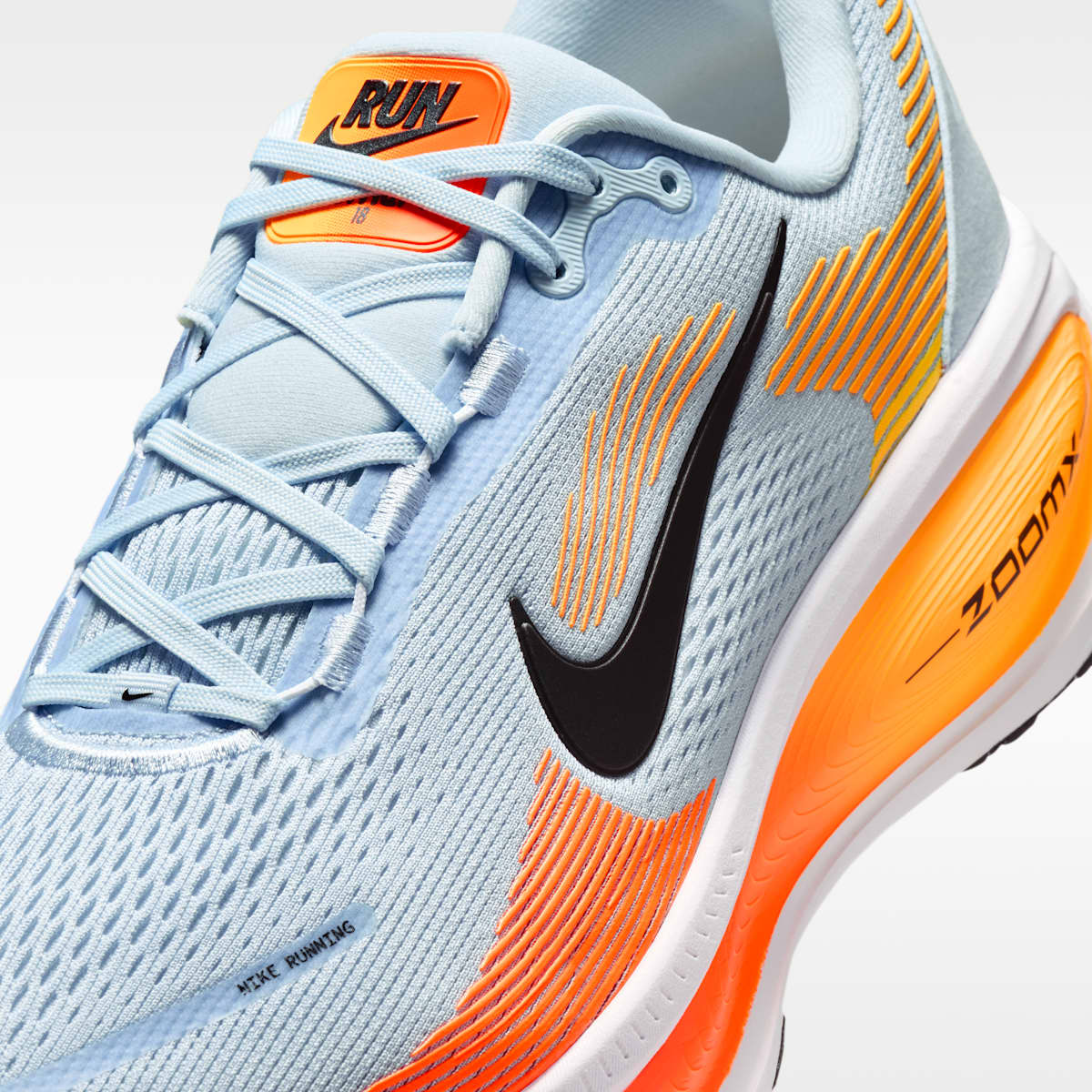 Nike Vomero 18 Men's Road Running Shoes (Wide) - Hydrogen Blue/Laser Orange/Total Orange/Black - Image 7