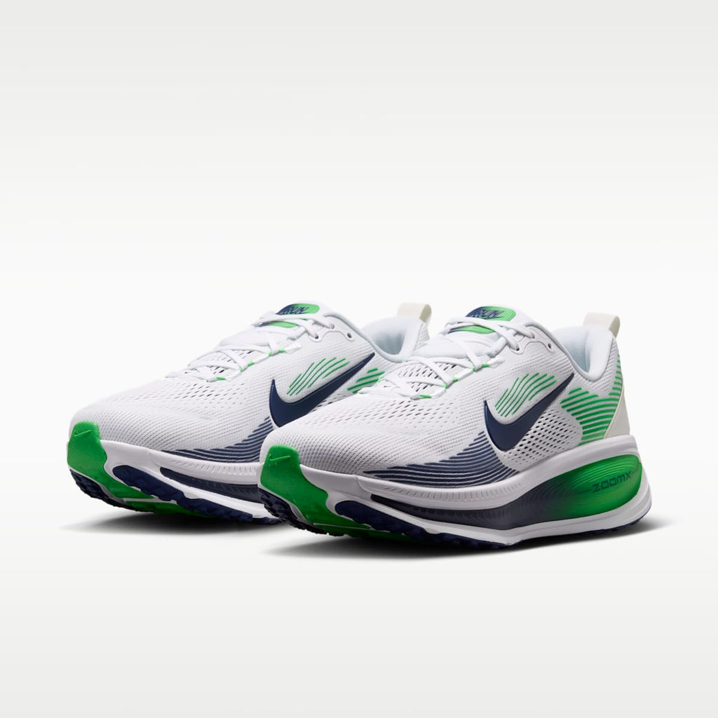 Nike Vomero 18 Men's Road Running Shoes (Wide) - White/Green Spark/Midnight Navy - Image 5