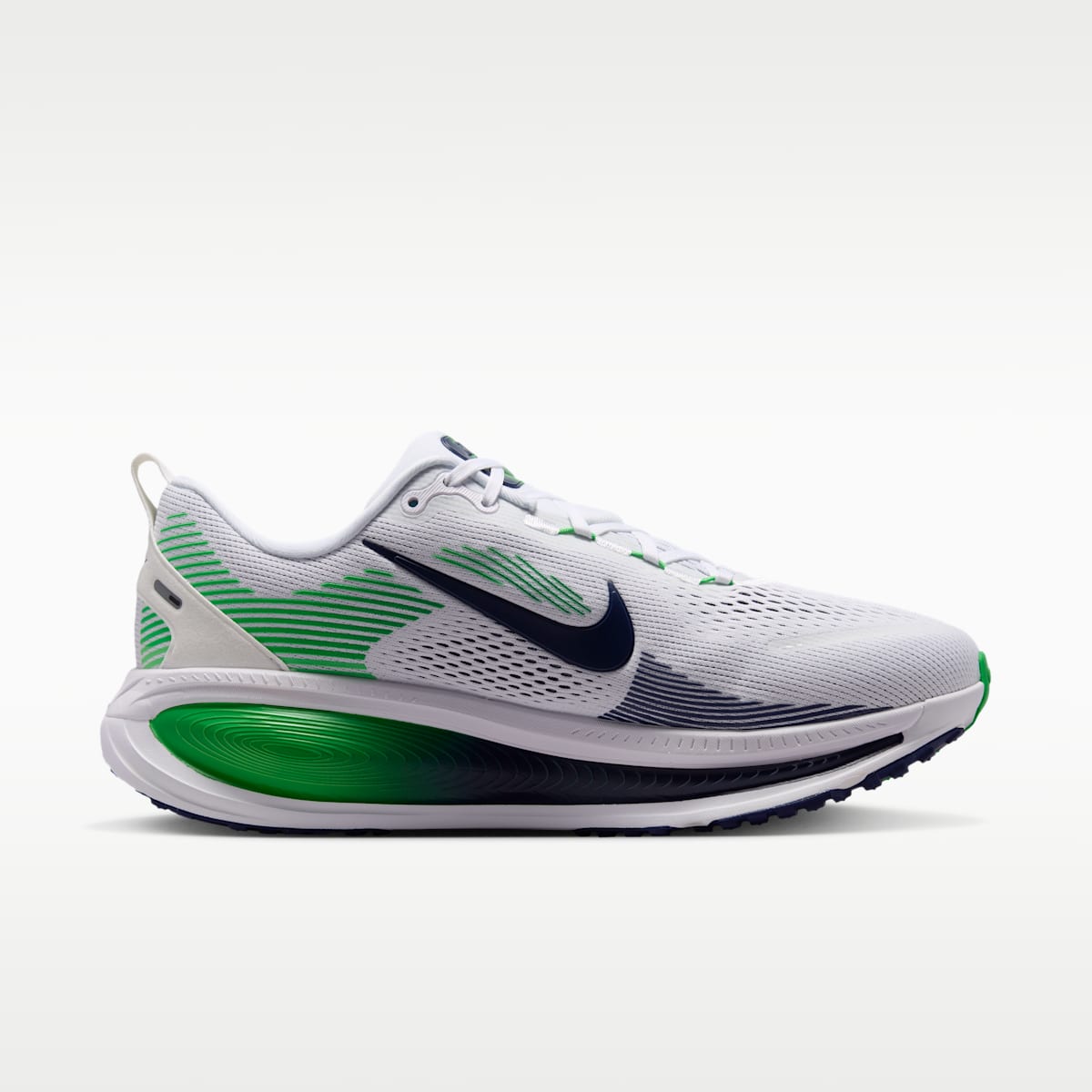 Nike Vomero 18 Men's Road Running Shoes (Wide) - White/Green Spark/Midnight Navy - Image 3