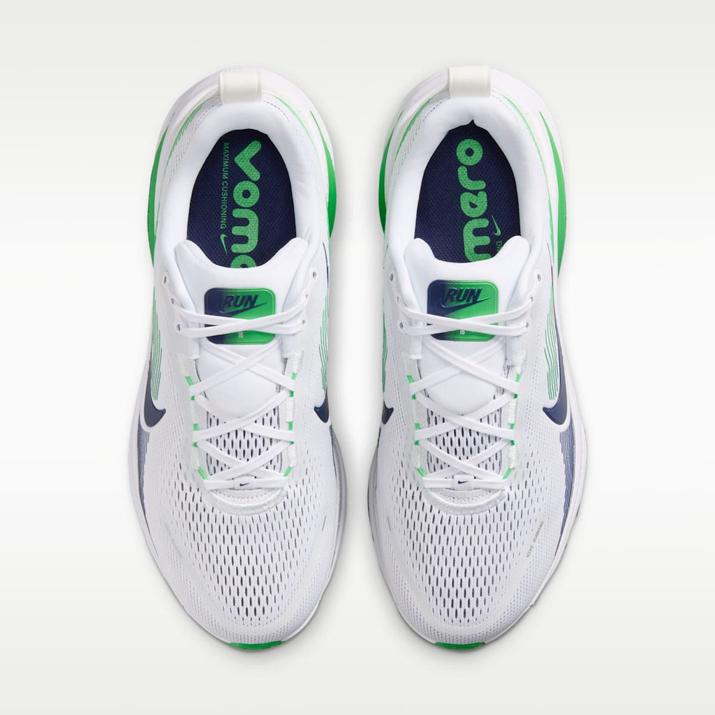 Nike Vomero 18 Men's Road Running Shoes (Wide) - White/Green Spark/Midnight Navy - Image 4